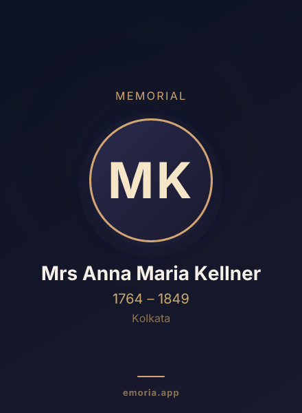 Memorial portrait of Mrs Anna Maria Kellner