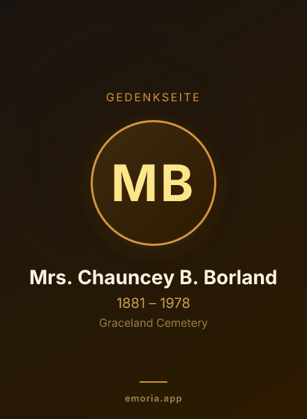 Gedenkportrait von Mrs. Chauncey B. Borland