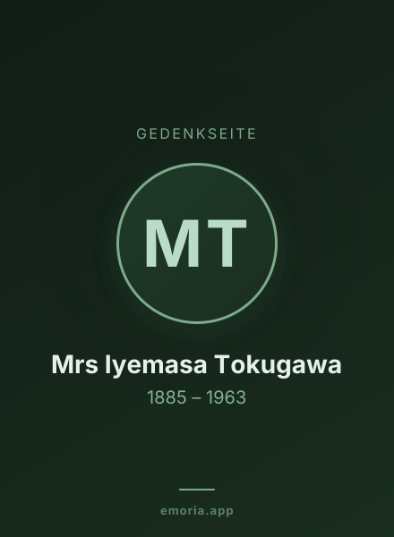 Gedenkportrait von Mrs Iyemasa Tokugawa
