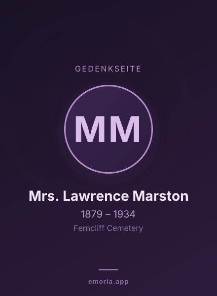 Gedenkportrait von Mrs. Lawrence Marston
