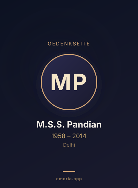 Gedenkportrait von M.S.S. Pandian