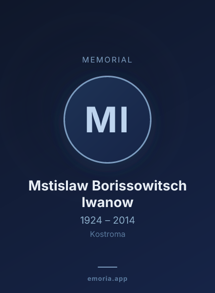 Memorial portrait of Mstislaw Borissowitsch Iwanow