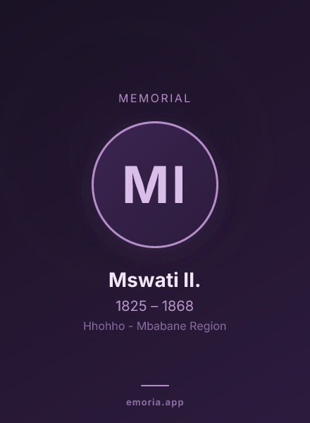 Memorial portrait of Mswati II.