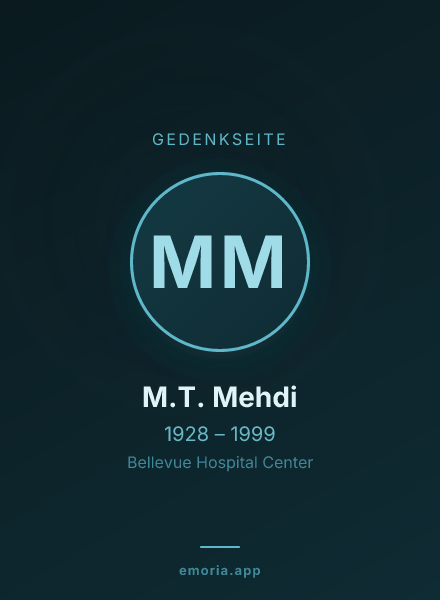 Gedenkportrait von M.T. Mehdi