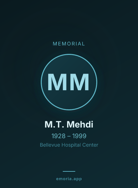 Memorial portrait of M.T. Mehdi
