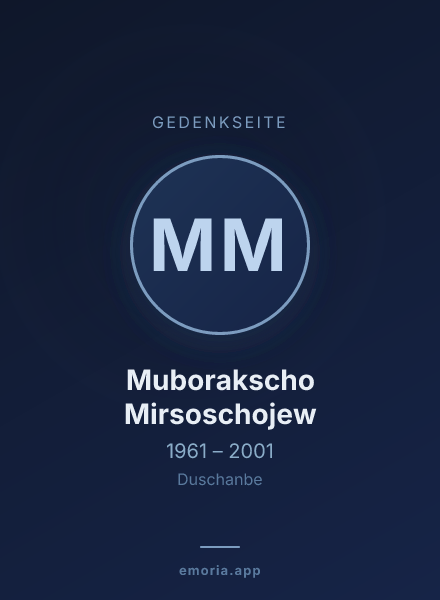 Gedenkportrait von Muborakscho Mirsoschojew