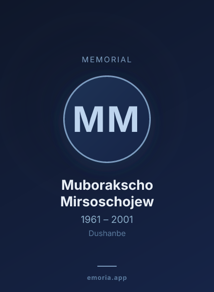 Memorial portrait of Muborakscho Mirsoschojew