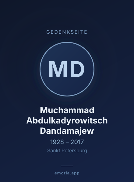 Gedenkportrait von Muchammad Abdulkadyrowitsch Dandamajew