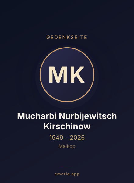 Gedenkportrait von Mucharbi Nurbijewitsch Kirschinow