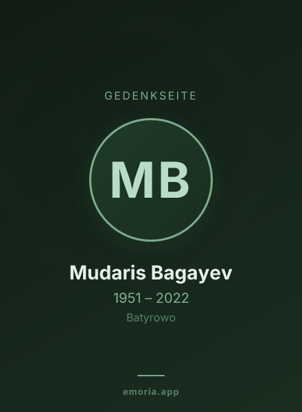 Gedenkportrait von Mudaris Bagayev