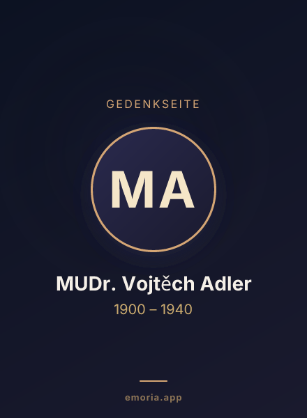 Gedenkportrait von MUDr. Vojtěch Adler