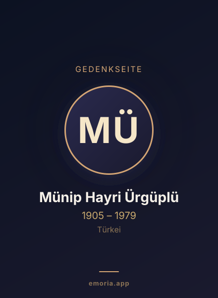Gedenkportrait von Münip Hayri Ürgüplü