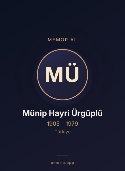 Memorial portrait of Münip Hayri Ürgüplü