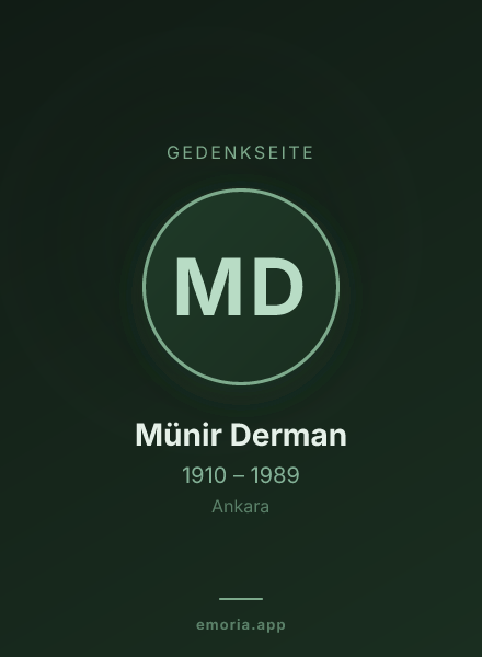 Gedenkportrait von Münir Derman