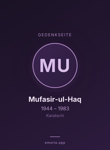 Gedenkportrait von Mufasir-ul-Haq