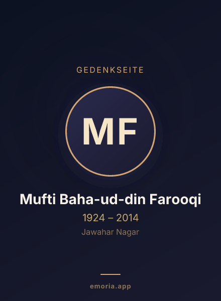 Gedenkportrait von Mufti Baha-ud-din Farooqi