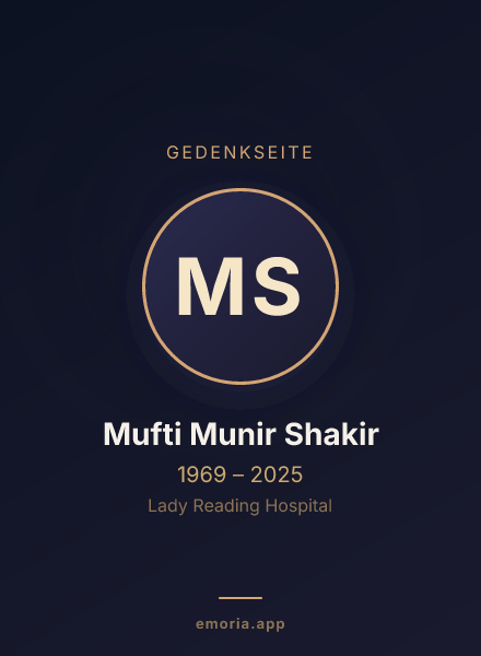 Gedenkportrait von Mufti Munir Shakir