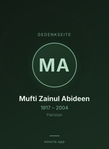 Gedenkportrait von Mufti Zainul Abideen