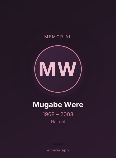 Memorial portrait of Mugabe Were