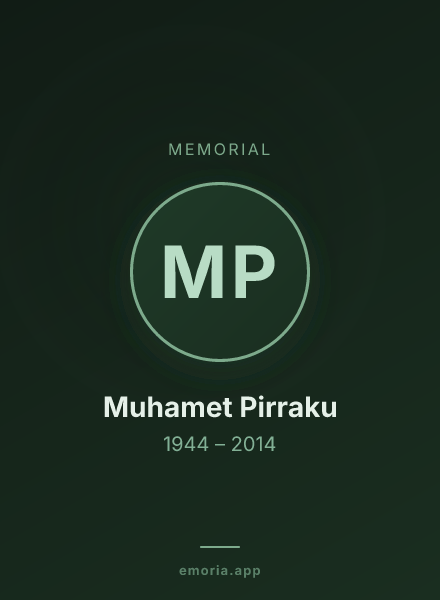 Memorial portrait of Muhamet Pirraku