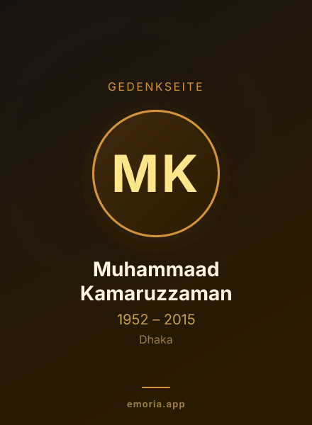 Gedenkportrait von Muhammaad Kamaruzzaman