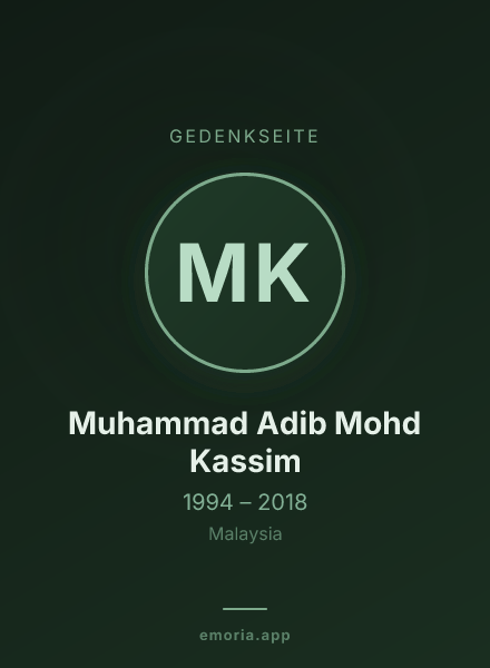 Gedenkportrait von Muhammad Adib Mohd Kassim
