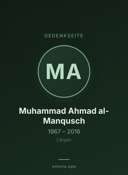 Gedenkportrait von Muhammad Ahmad al-Manqusch