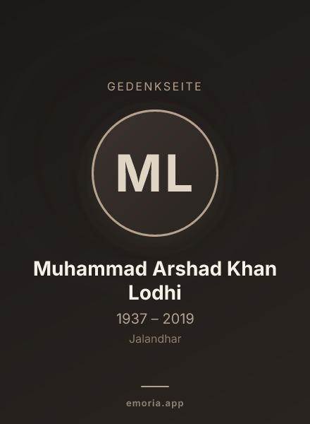 Gedenkportrait von Muhammad Arshad Khan Lodhi