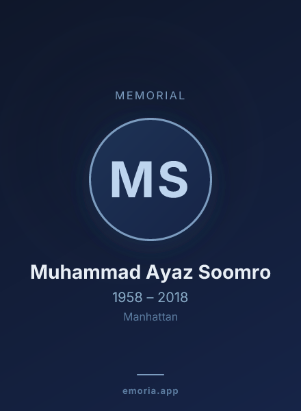 Memorial portrait of Muhammad Ayaz Soomro