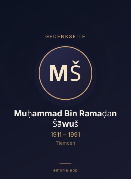 Gedenkportrait von Muḥammad Bin Ramaḍān Šāwuš
