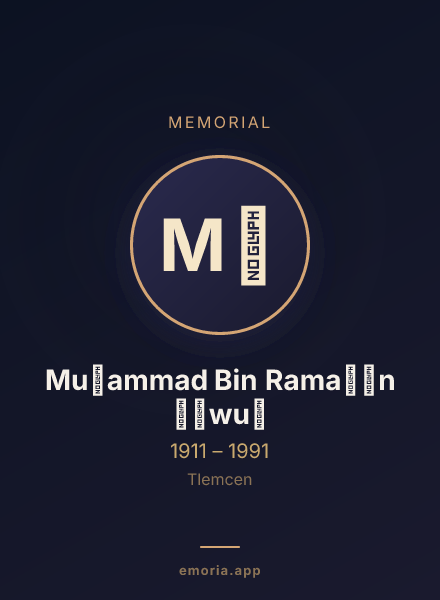 Memorial portrait of Muḥammad Bin Ramaḍān Šāwuš