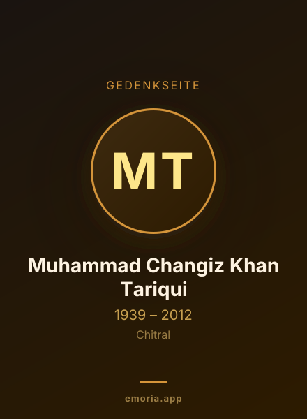 Gedenkportrait von Muhammad Changiz Khan Tariqui