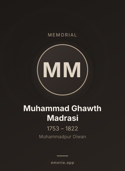 Memorial portrait of Muhammad Ghawth Madrasi