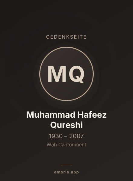 Gedenkportrait von Muhammad Hafeez Qureshi