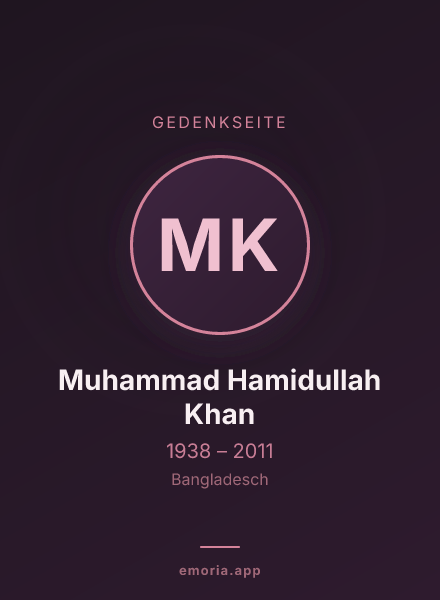 Gedenkportrait von Muhammad Hamidullah Khan