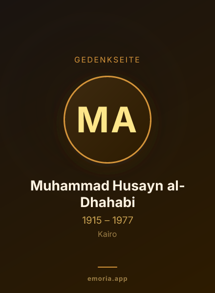Gedenkportrait von Muhammad Husayn al-Dhahabi