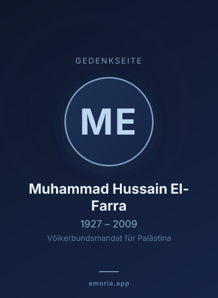 Gedenkportrait von Muhammad Hussain El-Farra