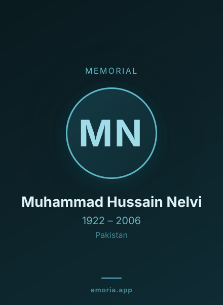 Memorial portrait of Muhammad Hussain Nelvi