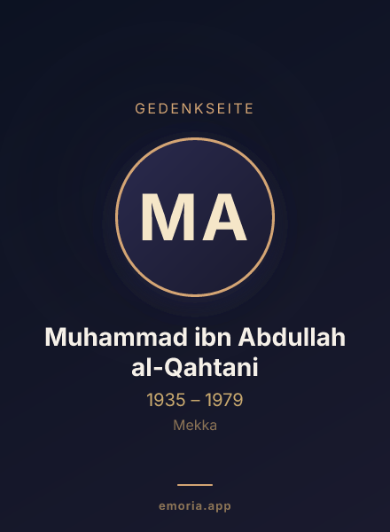 Gedenkportrait von Muhammad ibn Abdullah al-Qahtani