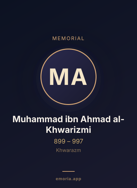 Memorial portrait of Muhammad ibn Ahmad al-Khwarizmi
