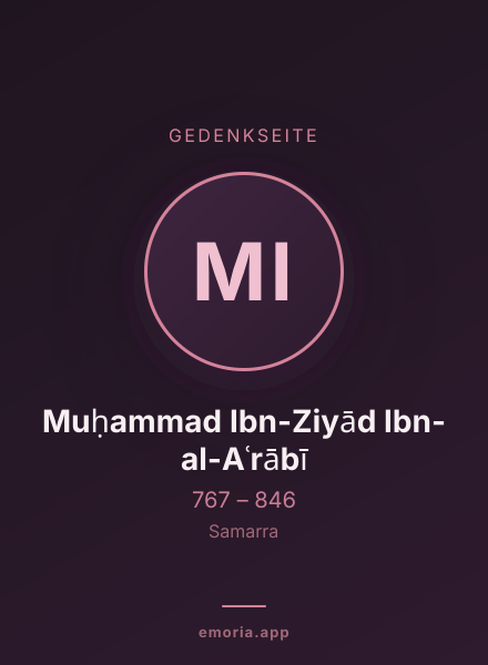 Gedenkportrait von Muḥammad Ibn-Ziyād Ibn-al-Aʿrābī