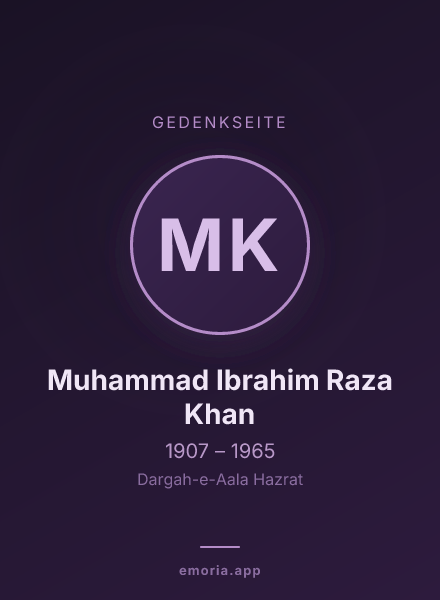 Gedenkportrait von Muhammad Ibrahim Raza Khan