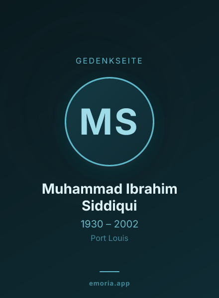 Gedenkportrait von Muhammad Ibrahim Siddiqui