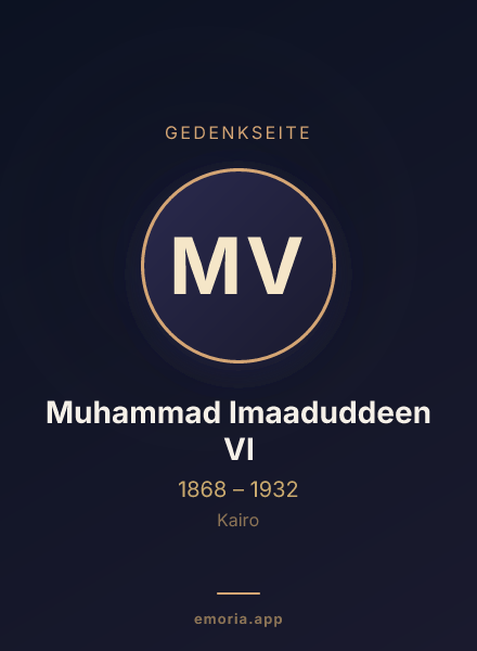 Gedenkportrait von Muhammad Imaaduddeen VI