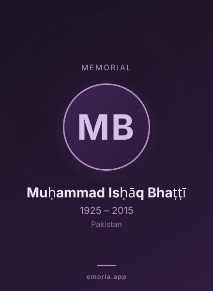 Memorial portrait of Muḥammad Isḥāq Bhaṭṭī
