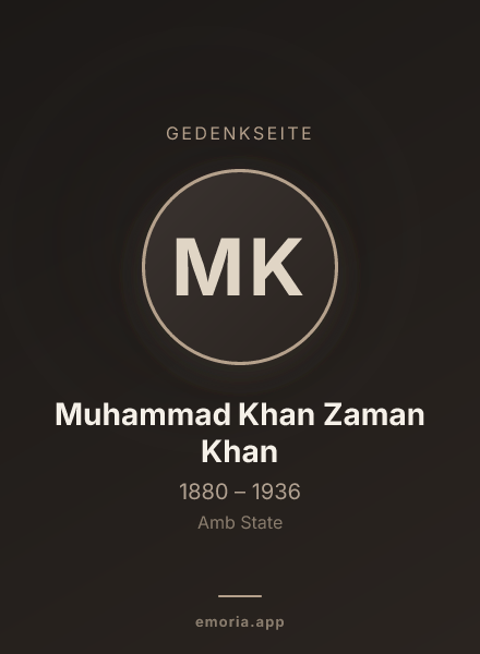 Gedenkportrait von Muhammad Khan Zaman Khan