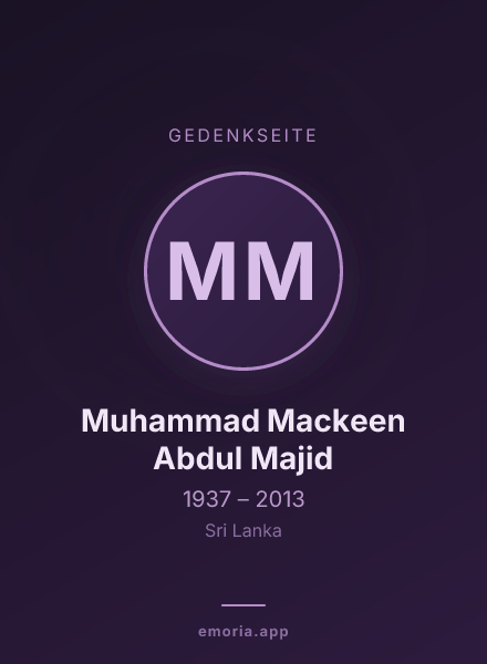 Gedenkportrait von Muhammad Mackeen Abdul Majid