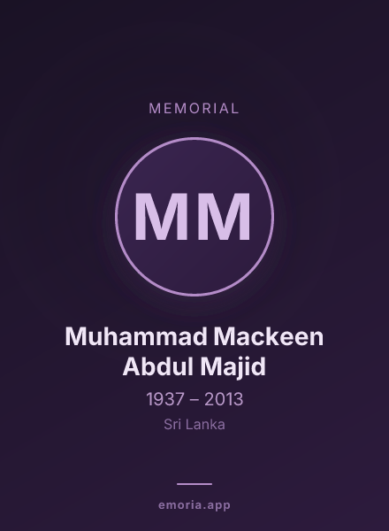 Memorial portrait of Muhammad Mackeen Abdul Majid