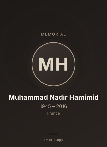 Memorial portrait of Muhammad Nadir Hamimid