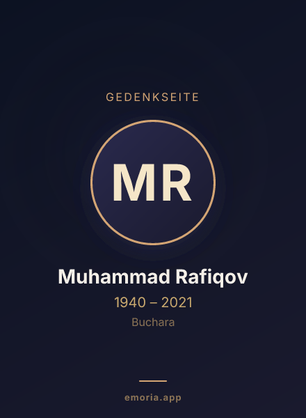 Gedenkportrait von Muhammad Rafiqov